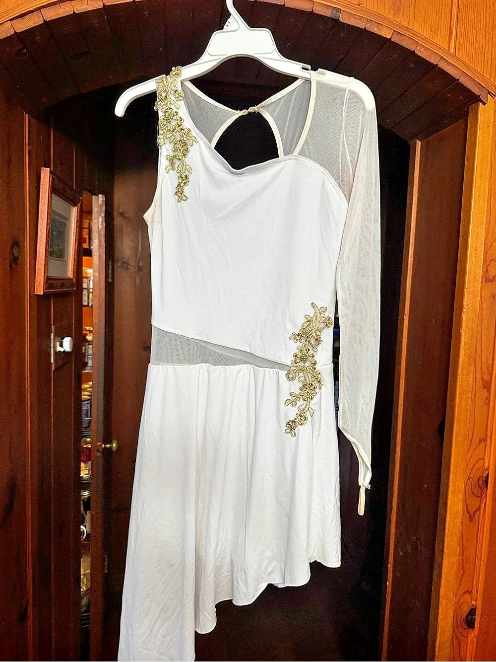 Women's White Leotard Dance Costume